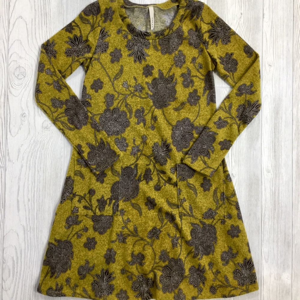 Modern Floral Print Midi Dress